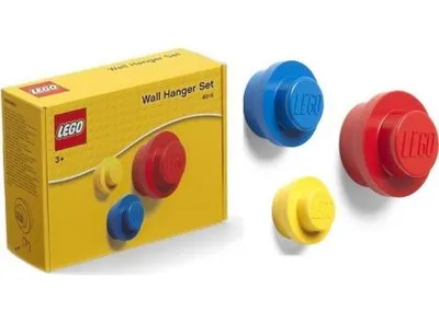 Obrázok produktu pre LEGO Wall Hanger Set of 3Multi, Vnútorný, Univerzálny háčik, Modrá, Červená, Žltá, ABS, Skrutka, Kolo