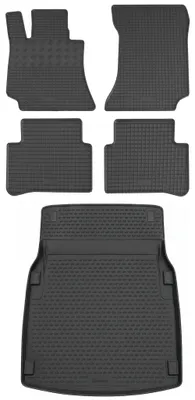 Gummi Kofferraumwanne + Fußmatten Set für Mercedes E-Klasse W212, Bj. 2009-2014