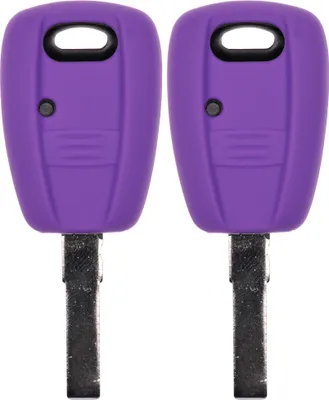 Produktbild von 2x Auto Schlüssel Silikon Schutz Hülle  Lila kompatibel mit FIAT Panda Brava Bravo Punto Stilo 1 Tasten Funk Fernbedienung
