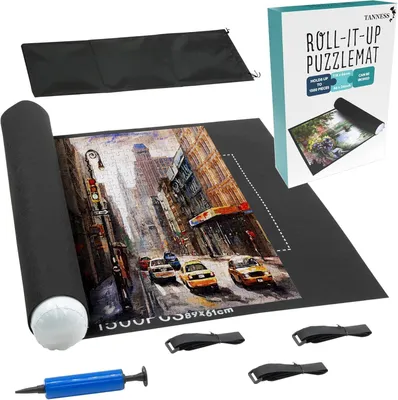 Produktbild von Puzzlematte aus Filz, rutschfest, für bis zu 1500 Teile, schwarz, für Zuhause