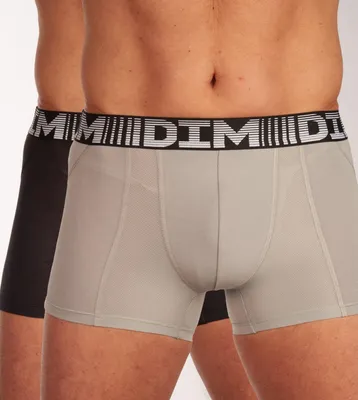 Productafbeelding van Dim boxer lot de 2, 3D flex boxers, zwart/grijs, voor heren