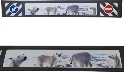 Produktbild von Auflieger-Kotflügel 3D-Zeichnung mit Eisbären | 35x240cm, schwarz