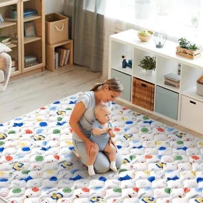 Immagine prodotto di Tappetino da gioco grande per bambini, 150 x 180 cm, pieghevole e antiscivolo