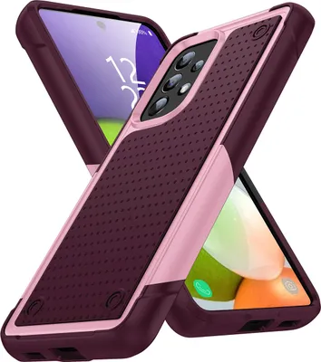 Produktbild von Für Samsung Galaxy A52S A52 5G/4G Hülle Militärqualität Stoßfest Hybrid 2 in 1 Hart PC Weich TPU Handyhülle Pink Rot