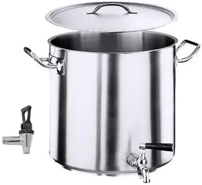 Produktbild von Edelstahl Kartoffelkocher 40 cm mit Hahn und Deckel