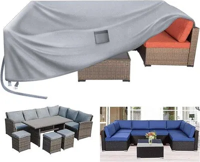 Produktbild von Famanu Schutzhülle für Gartenmöbel 250 x 250 x 90 cm - wasserdicht, grau