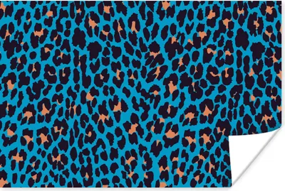 Produktbild von MuchoWow® Poster Leopardenmuster - Design - Blau 60x40 cm - Schlafzimmerdekoration