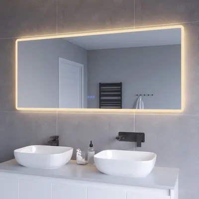 Produktbild von Badspiegel mit Beleuchtung für Wandschalter Badezimmerspiegel LED Lichtspiegel Wandspiegel Energiesparend Touch Schalter Dimmbar Kaltweiß Neutralweiß Warmweiß badspiegel beheizt 160x70 cm
