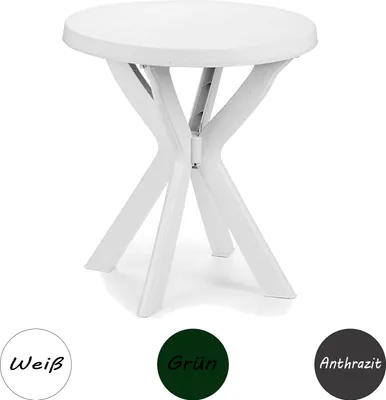 Image de Table de jardin Table de balcon en plastique ronde Ø70xH72cm