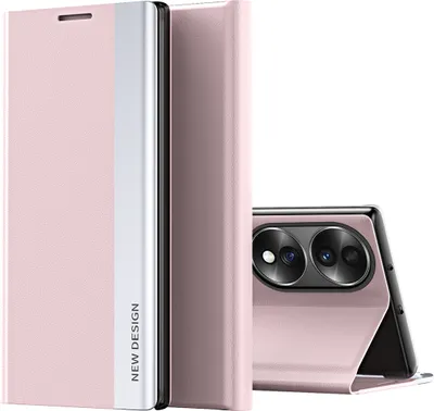 Image de Etui Honor 70, Etui magnétique en cuirPolyuréthaneavec fonction stand pour Honor 70 Rose