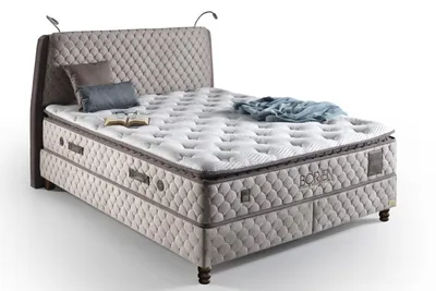 Produktbild von Pointhome Bambi Boxspringbett Set 180 x 200 Borjen Bettkästen mit Matratzen Polsterbett Taschenfederkern Matratze Höhe 33 cm H3