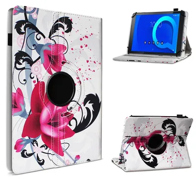 Produktbild von Tablet Hülle für Telekom T Tablet Tasche Schutzhülle Case 360 Grad Drehbar CoverFarbe 360 Uni:Motiv 8