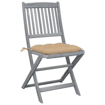 Zdjęcie produktu dla VidaXL 3064554, Taras, Obite siedzisko, Drewno akacjowe, Beżowy, Poliester, 485 mm