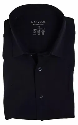 Produktbild von Marvelis - Modern Fit - Herren Langarm Hemd, (726284), Größe:47, Farbe:Blau (18)