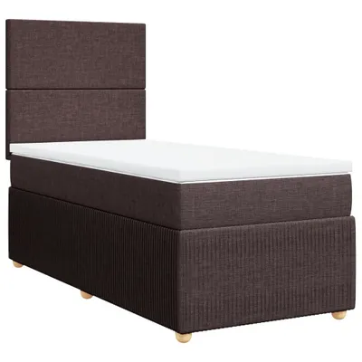 Produktbild von Boxspringbett mit Matratze Dunkelbraun 100x200 cm Stoff