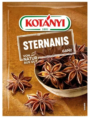 Immagine prodotto di Anice stellato Kotanyi intero essiccato leggermente pepato e aspro 8g