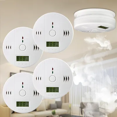 Produktbild von Jiubiaz 4x CO Medler Rauchmelder Feueralarm Pause und Testtaste Batterieanzeige Weiß