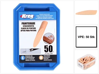 Zdjęcie produktu dla Kołki KREG Pocket-Hole do drewna litego, gotowe do malowania, 50 szt. (P-PNT), z możliwością przycinania