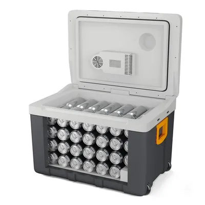 Produktbild von PEME Ice-on 50 Liter elektrische Kühlbox zum Kühlen und Warmhalten, 12/230V mobiler Kühlschrank, Eco-Modus, für Camping und Auto, Adventurer Orange