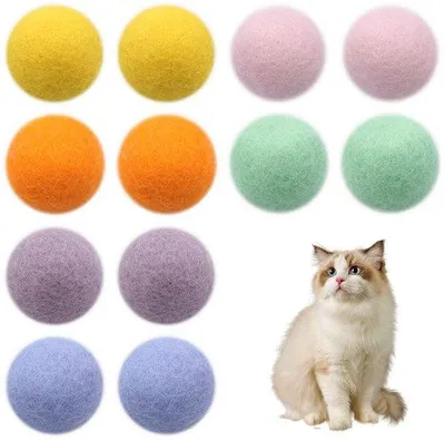 Productafbeelding van Set van 12 Viltballen voor Katten