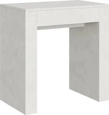 Zdjęcie produktu dla ITAMOBY - Konsola rozkładana 78x47/299 cm Allin Biały efekt stucco wewnętrzne przedłużenia