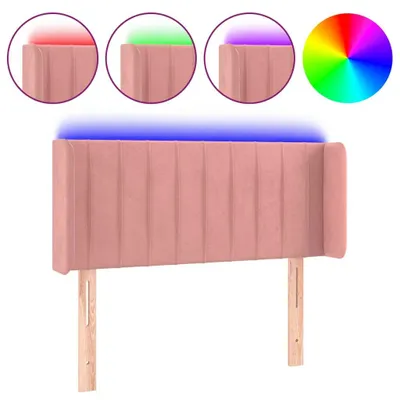 Produktbild von vidaXL LED Kopfteil Rosa 83x16x78/88 cm Samt