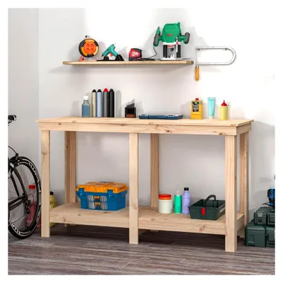 Produktbild von Werkbank 140x50x80 cm aus massivem Kiefernholz