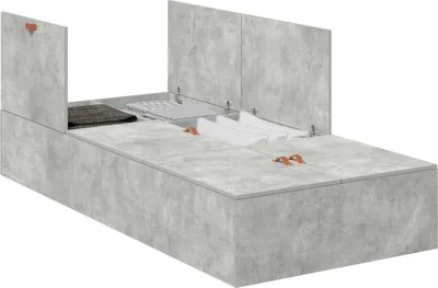 Image de Cadre de lit avec rangement Gris béton 90 x 200 cm