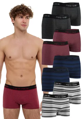Produktbild von Fabio Farini - 8 Stück Herren Unterhosen - Männer Retroshorts aus weicher Microfaser im sportlichen Look mit Logoschriftzug
