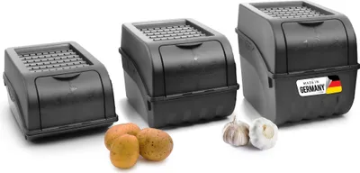 Produktbild von Novaliv Gemüseboxen Kartoffelboxen Vorratsbehälter 3,5l bis 9l (Anthrazit, 1x Set 3,5l+5l+9l)