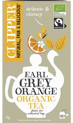 Produktbild von Clipper Earl Grey Orange Tee 36g – Aromatischer schwarzer -Tee, fair
