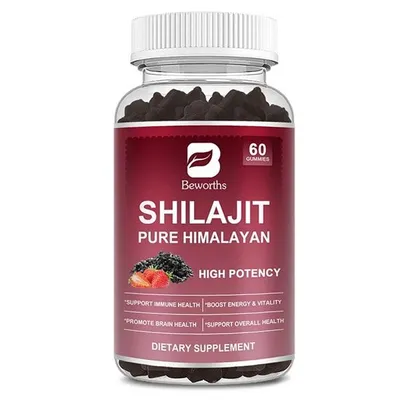 Produktbild von Shilajit Himalayan Gummies 800mg (60 Stück) Nahrungsergänzungsmittel, Energie, Vitalität, Immunsystem, Gehirn, Gedächtnis, Körpergesundheit