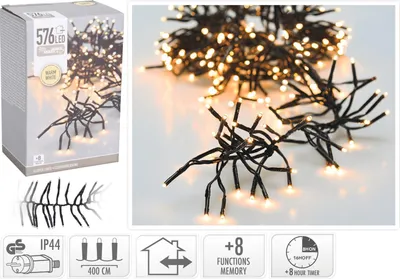Zdjęcie produktu dla Lampki choinkowe 576 LED timer ciepły biały