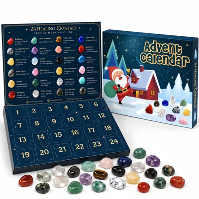 Produktbild von Edelstein Adventskalender,Kristall Weihnachtskalender 24 Tage für Kinder,Teenager und Erwachsene,zum Entdecken und Sammeln Weihnachtsgeschenke