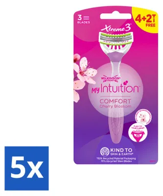 Imagen del producto de 5 afeitadoras desechables Wilkinson Sword Xtreme 3 My Intuition para mujeres - Paquete económico - 5 unidades
