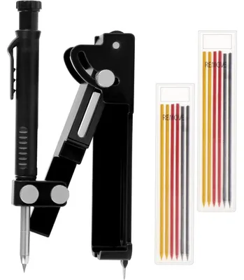 Produktbild von Multifunktions Anreißwerkzeug mit Tiefenbohrung Bleistift, Streichmaß, Markierungswerkzeug, Line Maker, Messwerkzeug, inkl. Ersatzminen