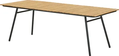 Produktbild von home24 Gartentisch - Rechteckig - Schwarz - Braun - Stahl - 90 x 74 x 220 cm