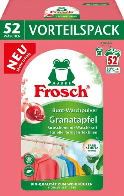 Produktbild von Frosch Bunt Waschpulver Granatapfel 3,43kg - Farbschonende Waschkraft (1er Pack)