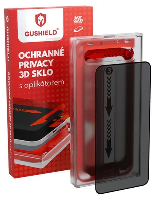 Obrázok produktu pre Gushield Ochranné Privacy 3D sklo s aplikátorom - iPhone 12 / 12 Pro - Zatmavujúce