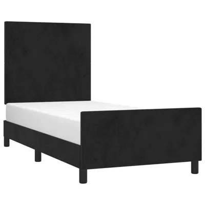 Produktbild von vidaXL Bettgestell mit Kopfteil Schwarz 90x190 cm Samt