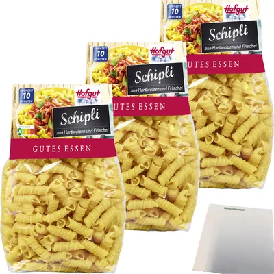 Produktbild von Hofgut Schippli Rollini 3er Pack (3x500g Beutel) + usy Block