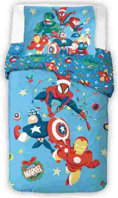 Produktbild von Spidey &amp; Avengers Bettbezug Weihnachten 140 x 200 cm - 60x70cm