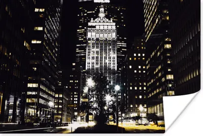 Produktbild von MuchoWow® Poster New York - Nacht - Beleuchtung 60x40 cm - Schlafzimmerdekoration