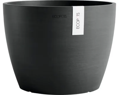 Produktbild von Pflanztopf Ecopots Stockholm Kunststoff Ø 31 cm H 23,5 cm dunkelgrau