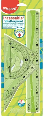 Produktbild von Maped Flex, Winkelmesser, Dreieck, 4 Stück(e), Blau, Durchscheinend, Kunststoff, 45° & 60°, Halbkreis