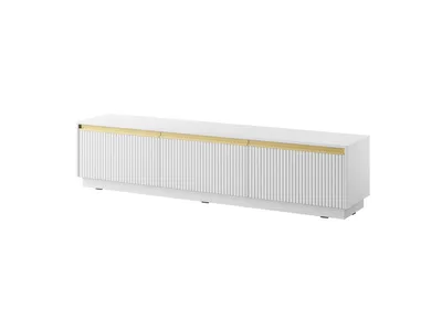 Obrázok produktu pre TV skrinka s 3 dvierkami a 3 policami - matná biela - 181,5 x 42 x 39 cm