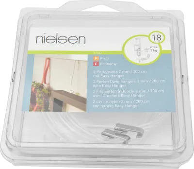 Produktbild von Perlonseil 2m inkl. Easyhanger für Galerieschiene (2 Stück/Packung)