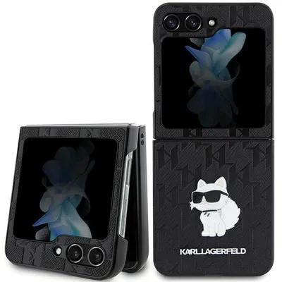 Zdjęcie produktu dla Karl Lagerfeld KLHCZF5SAPCHNPK Z Flip5 F731 hardcase czarny/black Saffiano Monogram Choupette Pin