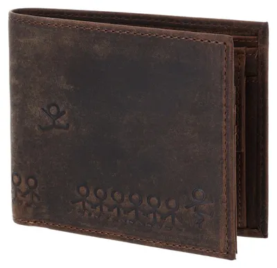 Image de oxmox Cuir porte-monnaie Leather RFID Protect Querscheinbörse Jumping Jack 2.0 Embossed Vintage Dark Brown marron foncé