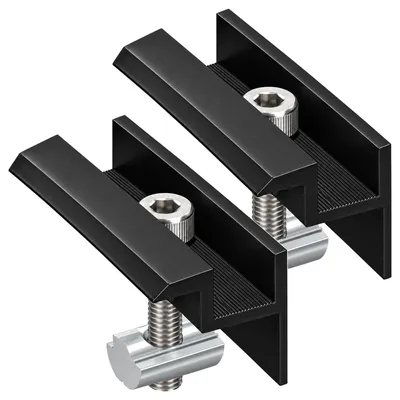 Produktbild von 2x Endklemme Schwarz Montageset Befestigung Solarmodule 30mm